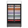 Experience Efficiency with our 1000-Litre Display Fridge, equipped with Sliding Doors for Commercial Use. Front view.