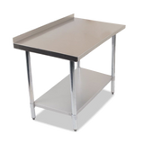 Durable 1200mm 201 Food Grade Stainless Steel Wall Table, Ideal for Commercial Kitchens. Robust Construction Ensures Longevity and Reliability. Front Image.