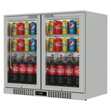 Commercial Stainless Steel Bar Fridge With 2 Hinged Doors 207L