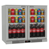 Commercial Deluxe Stainless Steel Bar Fridge With 2 Hinged Doors 207L
