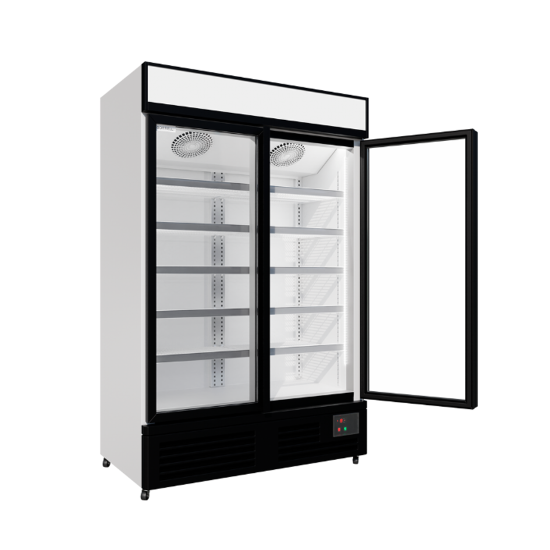 Commercial Upright Display Freezer With 2 Hinged Doors 1012L