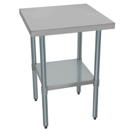 Durable 600mm 201 Food Grade Stainless Steel Centre Table, Ideal for Commercial Kitchens. Robust Construction Ensures Longevity and Reliability. Front Image.