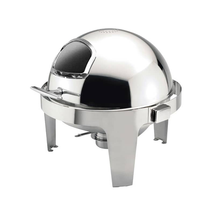 Chafing Dish with Window - 6L Round Roll Top