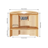 KOVE Outdoor Barrel Sauna – 1–2 Person Garden Sauna with 4.5kW Harvia Electric Heater