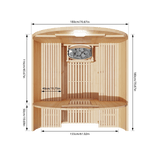 KOVE Outdoor Barrel Sauna – 3–4 Person Garden Sauna with 6kW Harvia Electric Heater