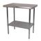Durable 900mm 430 Food Grade Stainless Steel Centre Table, Ideal for Commercial Kitchens. Robust Construction Ensures Longevity and Reliability. Front Image.