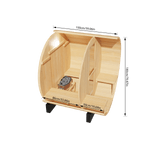 KOVE Outdoor Barrel Sauna – 1–2 Person Garden Sauna with 4.5kW Harvia Electric Heater