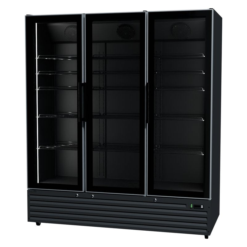 Commercial Upright Bar Fridge With 3 Hinged Glass Doors 1242L