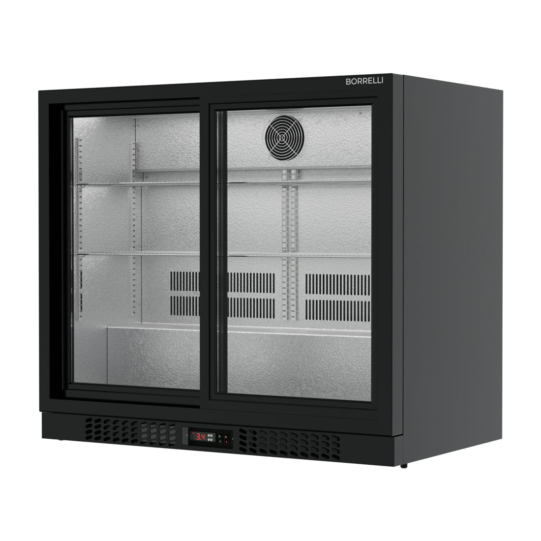 Commercial Undercounter Bar Fridge With 2 Sliding Doors 188L