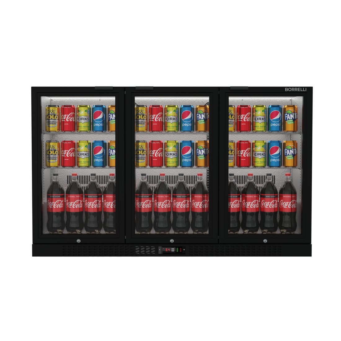 Commercial Undercounter Bar Fridge With 3 Hinged Doors 293L
