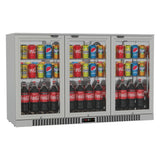 Commercial Deluxe Stainless Steel Bar Fridge With 3 Hinged Doors 324L