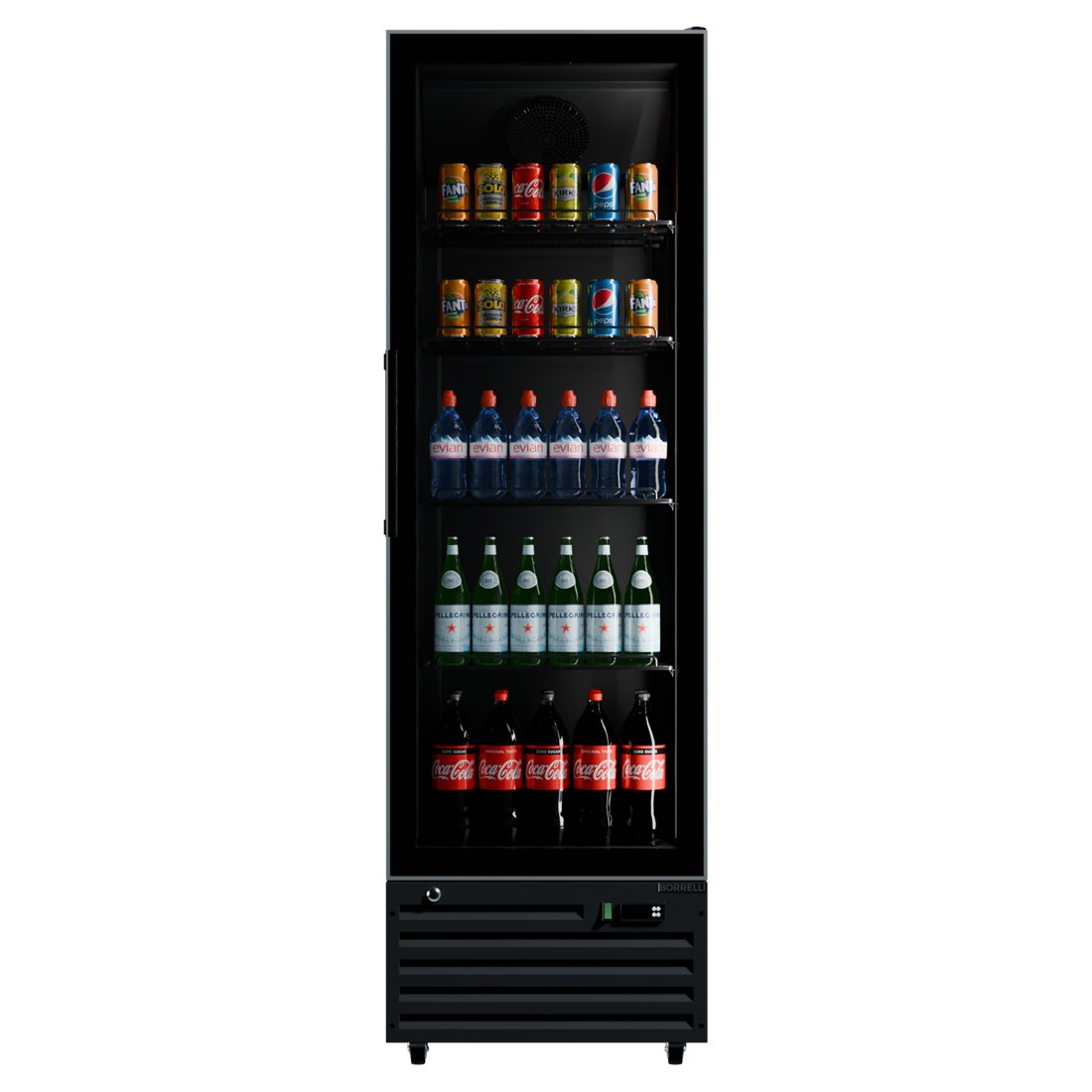 Commercial Upright Bar Fridge With Hinged Glass Door 299L