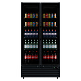 Commercial Upright Bar Fridge With 2 Hinged Glass Doors 675L