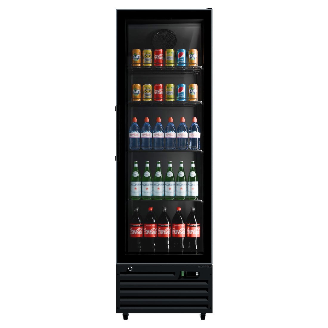 Commercial Upright Bar Fridge With Hinged Glass Door 299L