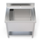 Borrelli commercial-grade stainless steel pot wash sink, 800mm single bowl with a robust build and integrated backsplash for restaurant kitchens.