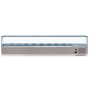 Borrelli Glass Servery Counter Top Prep Fridge 2000mm, showcasing an array of food compartments, perfect for sandwich and salad display in commercial kitchens and delis.