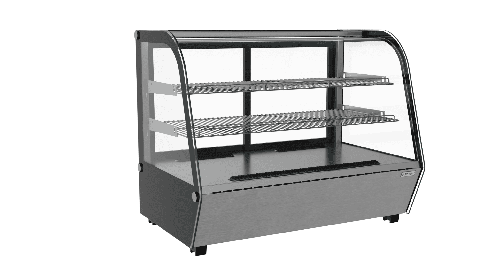 Convenient 160L Counter Top Refrigerated Food Display, Ideal for Cafes and Delis. Efficient Cooling System Maintains Food Freshness. Adjustable Shelves for Customised Product Display. Front Image.