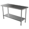 Durable 1800mm 430 Food Grade Stainless Steel Centre Table, Ideal for Commercial Kitchens. Robust Construction Ensures Longevity and Reliability. Front Image.