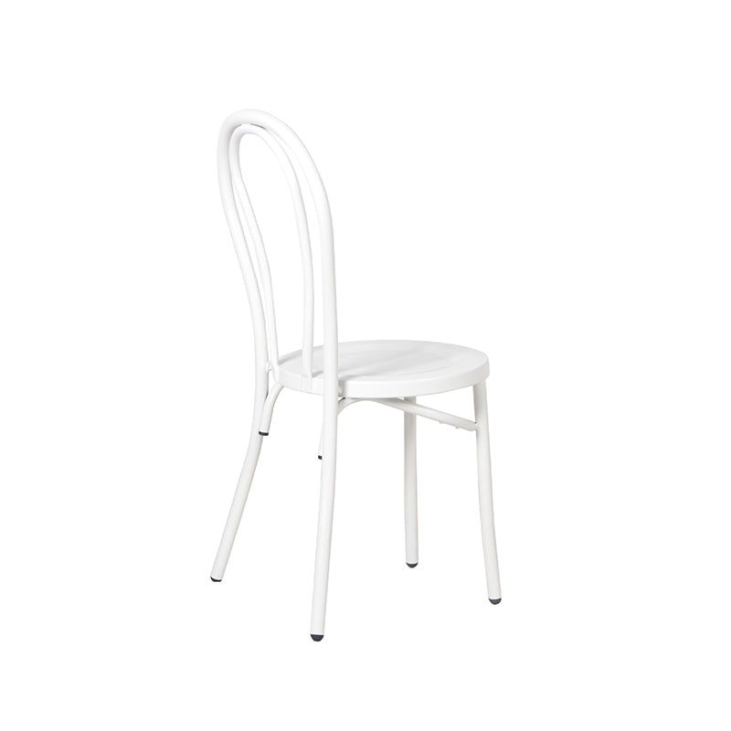 Our Stunning Tahlia Aluminium Chair Is Perfect For Any Dining Environment. This Is Offered In An Elegant Matt Black And Matt White. Side Angle Image.