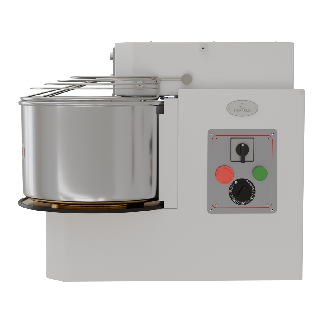 Borrelli Spiral Dough Mixer 25L - 16kg Kneading - Double Motion - Single Speed Tilting Head