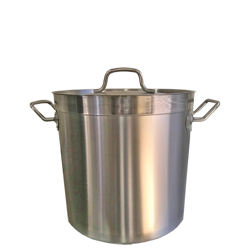 25L Stainless Steel Stock Pot, Essential for Cooking in Commercial Kitchens. Robust Construction for Durability and Reliability.Front Image.