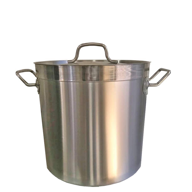 36L Stainless Steel Stock Pot, Essential for Cooking in Commercial Kitchens. Robust Construction for Durability and Reliability.Front Image.
