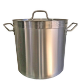 71L Stainless Steel Stock Pot, Essential for Bulk Cooking in Commercial Kitchens. Robust Construction for Durability and Reliability.Front Image.