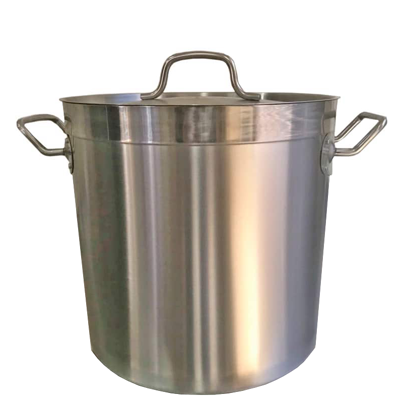 71L Stainless Steel Stock Pot, Essential for Bulk Cooking in Commercial Kitchens. Robust Construction for Durability and Reliability.Front Image.