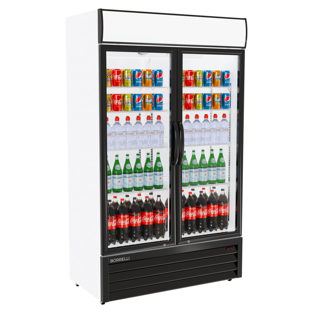 Commercial Display Fridge With 2 Hinged Glass Doors 525L