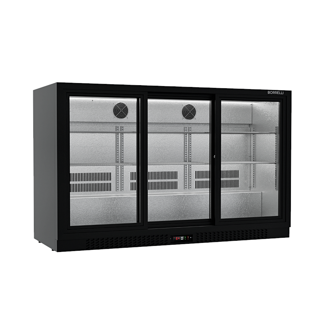 Commercial Bar Fridge With 3 Sliding Doors 324L