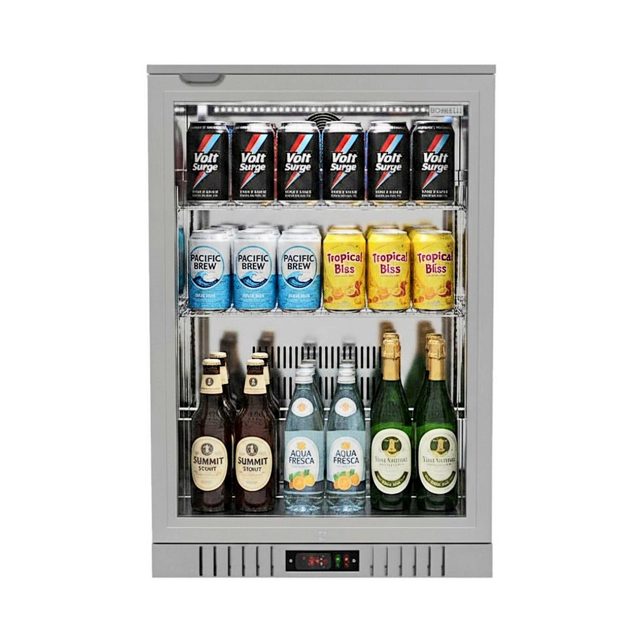 Commercial Deluxe Stainless Steel Bar Fridge With Hinged Door 133L
