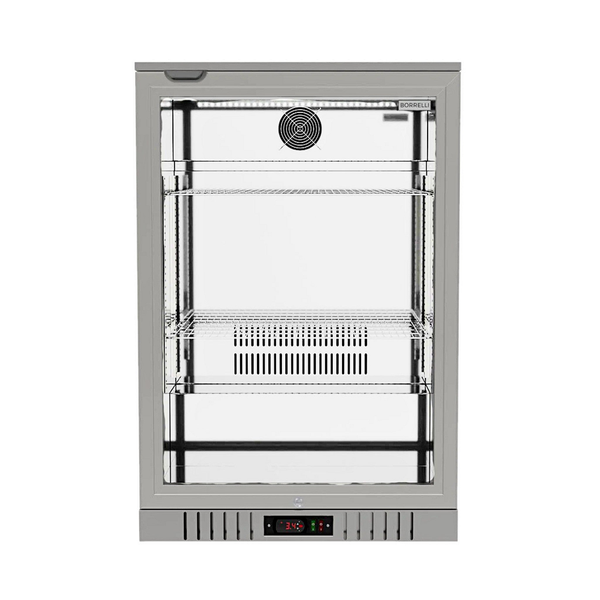 Commercial Deluxe Stainless Steel Bar Fridge With Hinged Door 133L