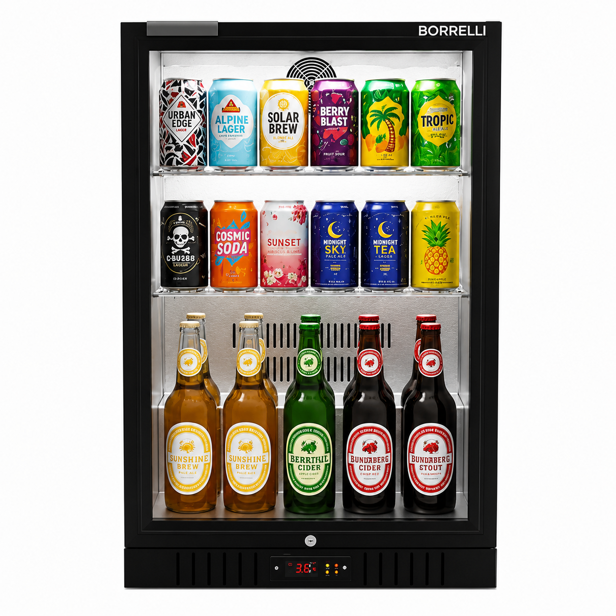 Commercial Undercounter Bar Fridge With Hinged Door 121L