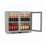 Commercial Stainless Steel Bar Fridge With 2 Hinged Doors 207L