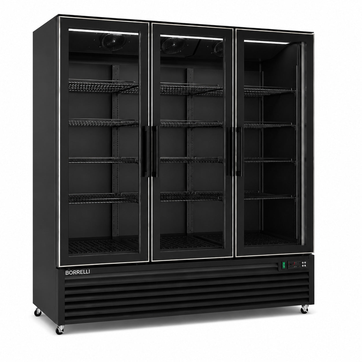 Commercial Upright Bar Fridge With 3 Hinged Glass Doors 1242L
