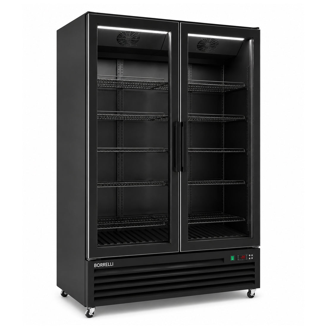 Commercial Upright Bar Fridge With 2 Hinged Glass Doors 675L