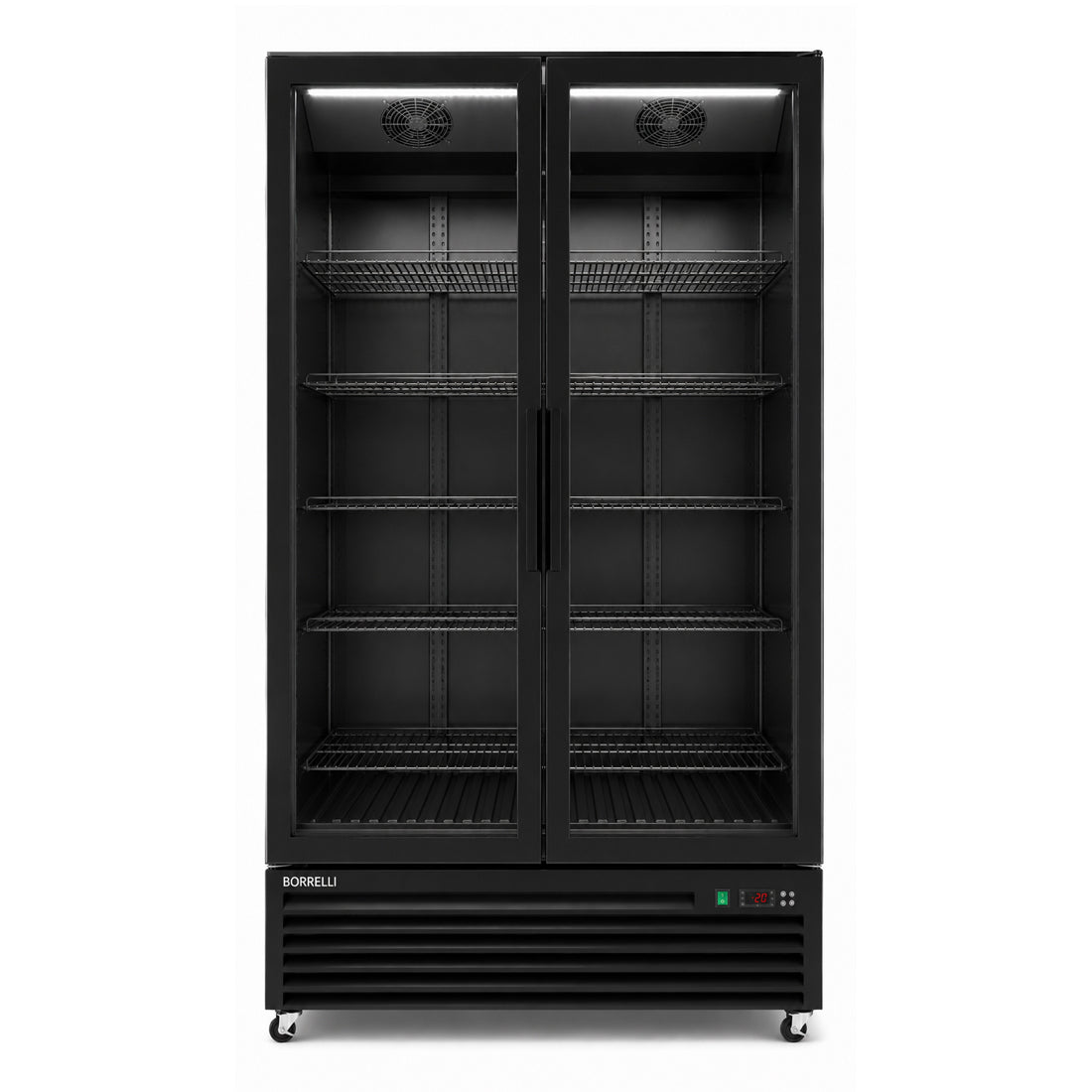Commercial Upright Bar Fridge With 2 Hinged Glass Doors 675L