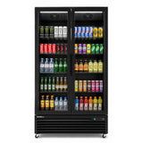 Commercial Upright Bar Fridge With 2 Hinged Glass Doors 675L