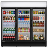 Commercial Display Fridge With 3 Hinged Glass Doors 1383L