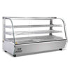 200 liter heated food display showcase with curved glass for enhanced visibility and presentation
