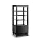 Borrelli 78L refrigerated food display showcase in black with LED lighting, angled view