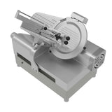 Compact and reliable 13-inch meat slicer for commercial countertops, ideal for precise slicing in fast-paced food environments, with safety guards