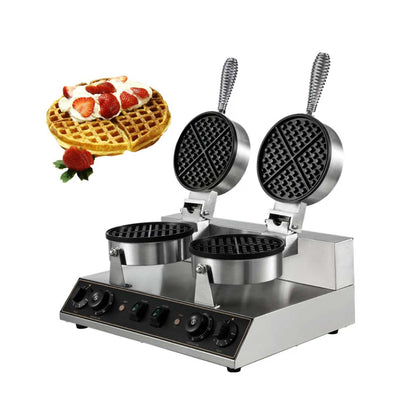Borrelli Commercial Electric Belgian Waffle Maker Double Round