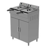 Robust Borrelli twin tank 14-litre fryer with side ventilation, designed for consistent performance in commercial frying applications.