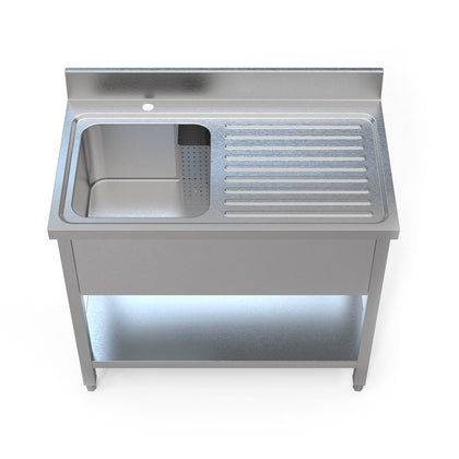 Borrelli Stainless Steel Single Bowl Sink 1000mm - Right Hand Drainer