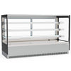 Spacious 815L Floor Standing Heated Food Display Showcase, Perfect for Restaurants and Cafeterias. Efficient Heating System Maintains Food Warmth. Back Angle Image.