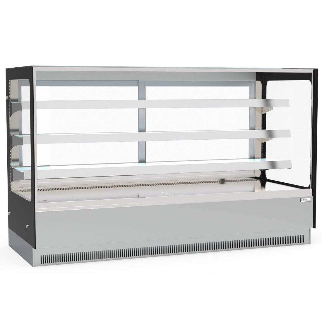Spacious 815L Floor Standing Heated Food Display Showcase, Perfect for Restaurants and Cafeterias. Efficient Heating System Maintains Food Warmth. Back Angle Image.