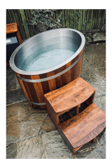 KOVE Oval Cedar Ice Bath – Reclined Cold Plunge