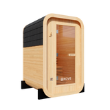 KOVE Compact Cube Sauna 1-2 Person Outdoor Sauna – Premium Spruce Wood, 4.5kW Harvia Heater, Modern Cube Design