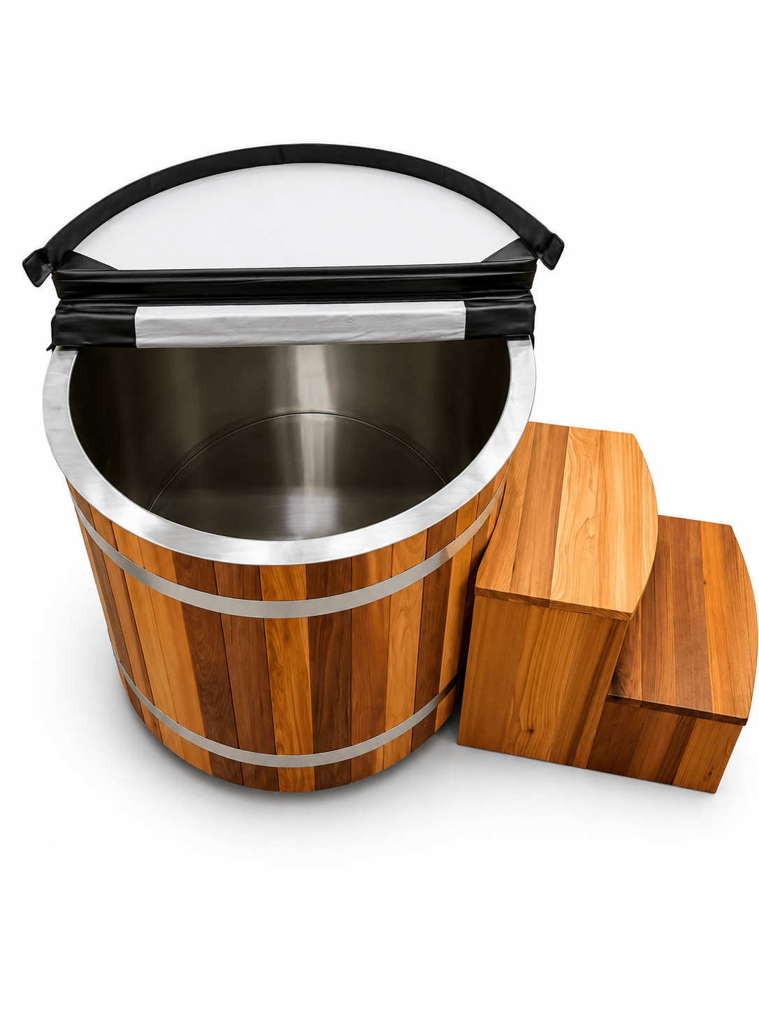KOVE Oval Cedar Ice Bath – Reclined Cold Plunge